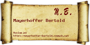 Mayerhoffer Bertold névjegykártya